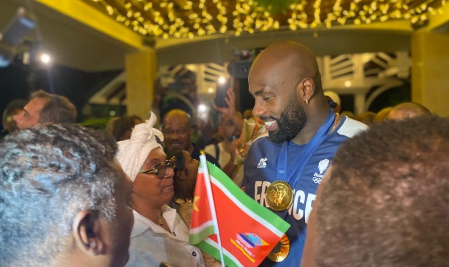 Teddy Riner accueilli  par Conseil départemental, pour une réception en son honneur.